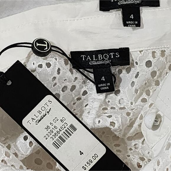 Talbots white eyelet shirt dress over a slip dress‎ size 4 small new!!! - Picture 9 of 9